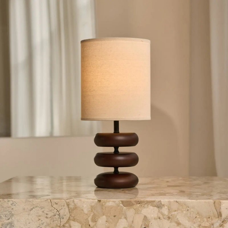 Lara Dark Brown Wooden Table Lamp