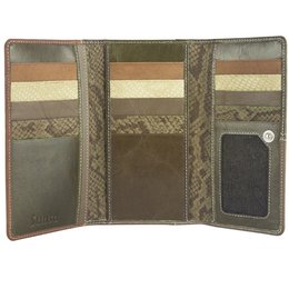 Sunsa women's wallet. leather purse. Wallet with RFID protection. Sustainable wallet made from leather scraps. Large women's wallet with many credit card compartments - wallet/purses for women the best gift idea.