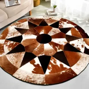 Dywan naturalny skórzany skórzany dywan | Ręcznie robiony dywan patchwork