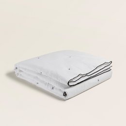 CARLINA pure white and black bumble bee quilted bedspread