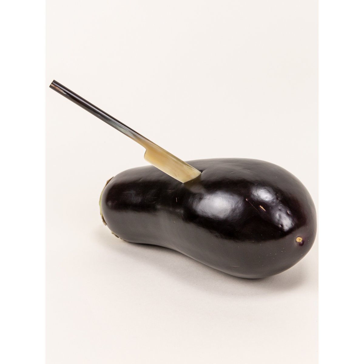 Set di 6 coltelli da burro "Baguette" in corno nero marmorizzato