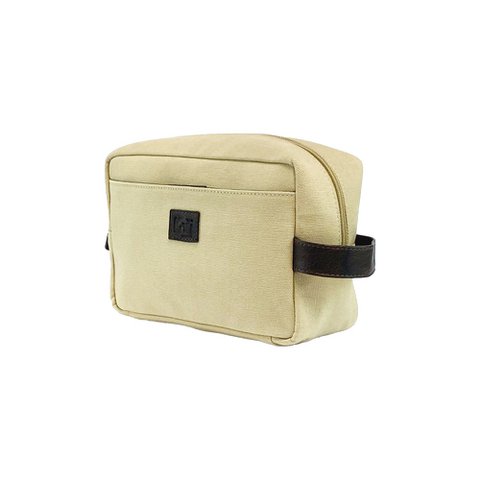 K0014GB | Beauty Case in Canvas/Genuine full-grain leather, flywheel. Color Rope/Testa Moro. Side handle. Zip closure. Dimensions: 24 x 15 x 9 cm. Packaging: Tnt bag
