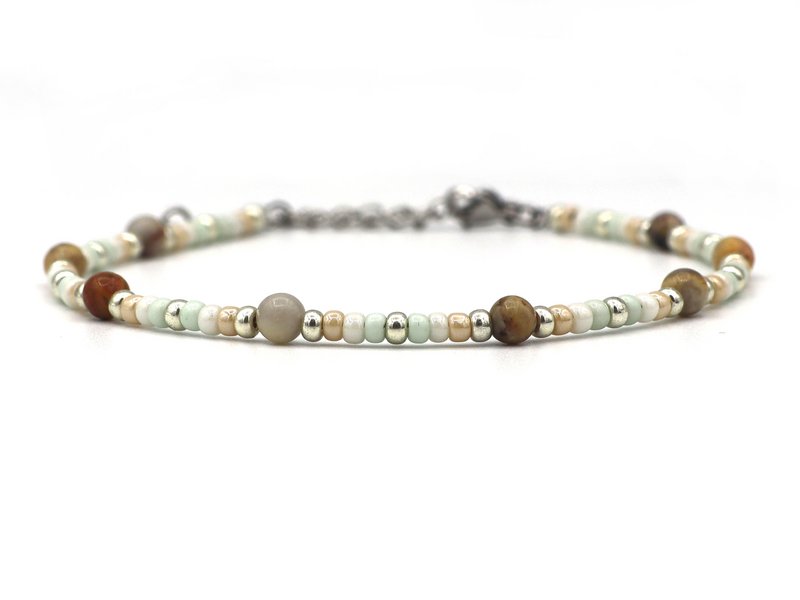 Enkelbandje crazy lace agaat, zilver of goud rvs