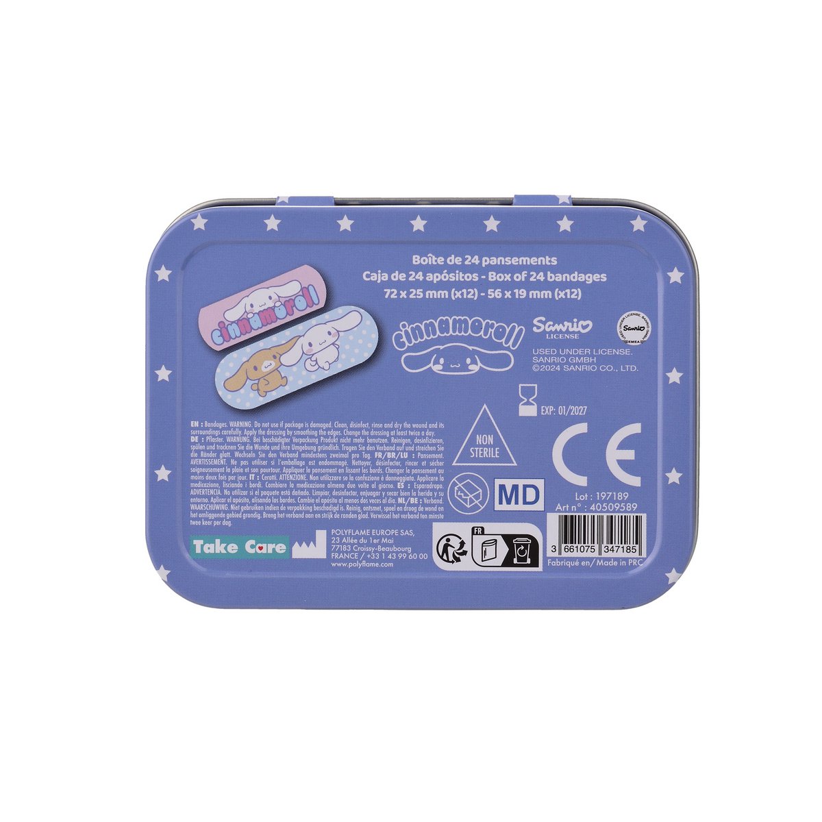 Cinnamoroll - Metallbox mit Pflastern (24 Pflaster)