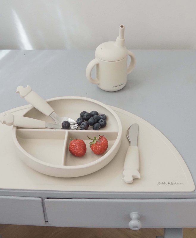 Piastra a ventosa divisa in silicone - Beige ostrica