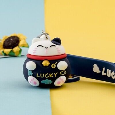 Edo Sleutelhanger Lucky Cat, 3x2,5cm, soft plastic, mix 12pcs