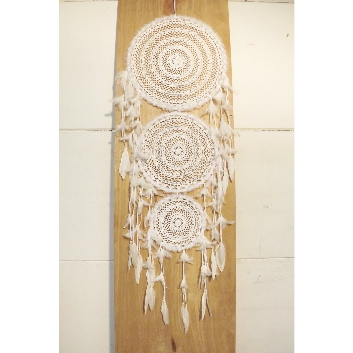 Atrapasueños esponjoso blanco Triplet XL