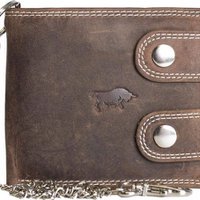 Wallet men's cognac with chain - stylish and practical wallet of real leather, suitable for men and women.