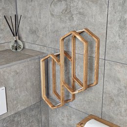 Toilet Paper Holder for Wall Mounting, Wooden Bathroom Storage Rack for 4 Rolls, Compact Organizer for Bathrooms