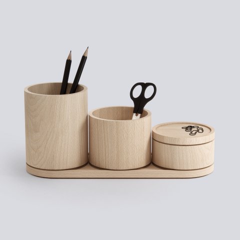 Stack Wooden Desk Organizer Set