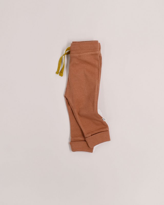 Legging canalé coñac