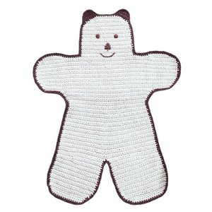 Luna-Leena rug bear kids off white and brown - flat cotton - hand crocheted in Nepal