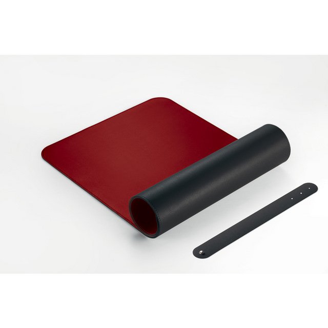 Onderlegger oprolbaar Sigel zwart-rood, 800x300x2mm imitatieleer, dubbelzijdig