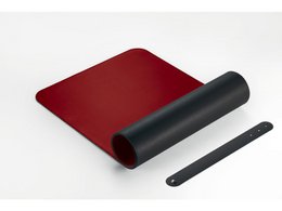 Onderlegger oprolbaar Sigel zwart-rood, 800x300x2mm imitatieleer, dubbelzijdig