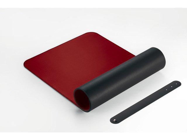 Onderlegger oprolbaar Sigel zwart-rood, 800x300x2mm imitatieleer, dubbelzijdig