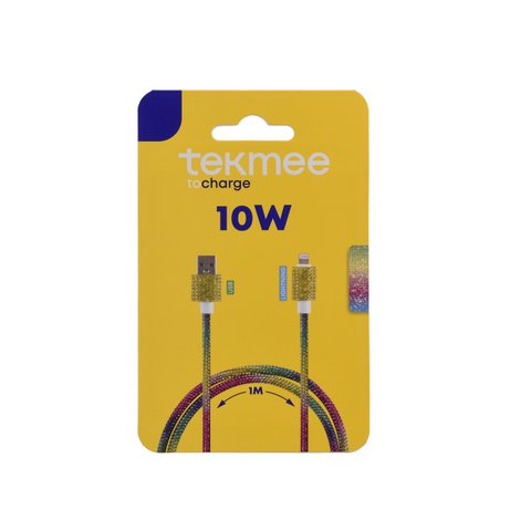 USB-Kabel in Lightning 1 m in Regenbogen-Strasssteinen-10W