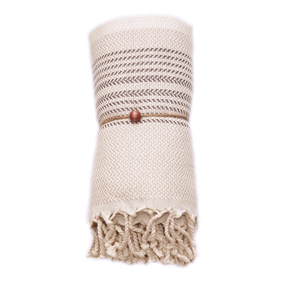 Beige 100 cm x 180 cm 100% Cotton