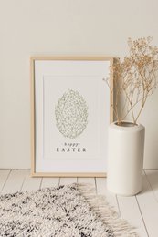 Salie groen paasei poster, Easter egg poster, sage floral Easter egg print, Pasen, Easter poster