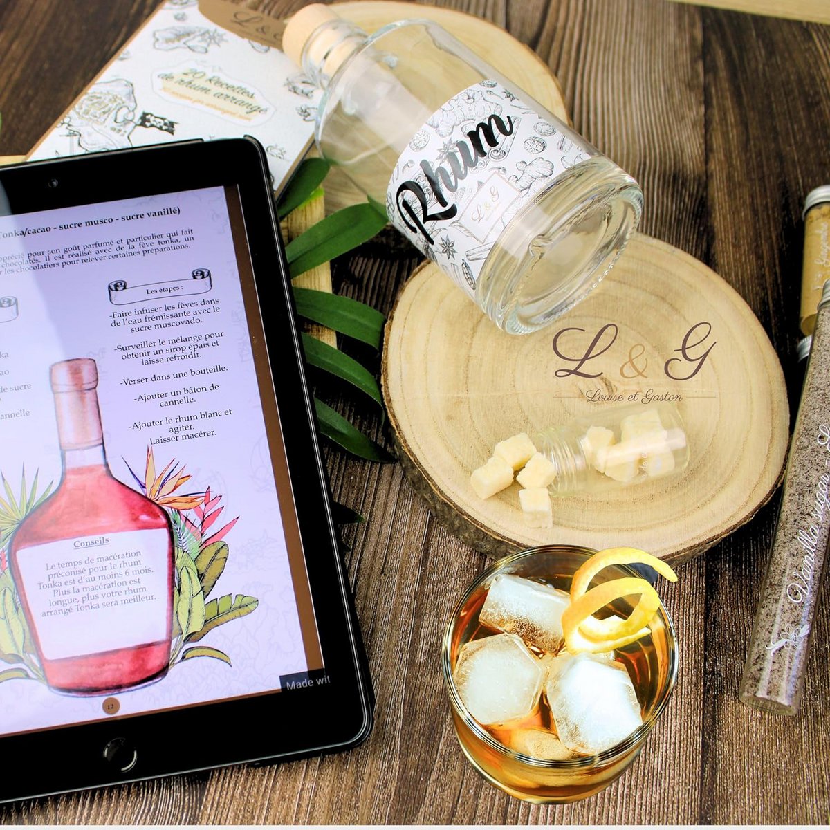 LOUISE & GASTON® Arranged rum preparation and infusion kit - Gift ideas - DIY gift box Surprise tasting - Christmas, Valentine's Day, holidays, birthday - Made in France - Quality ingredients