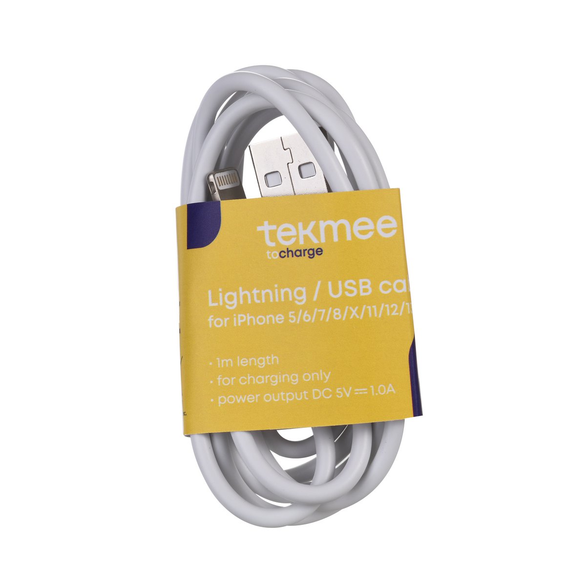 1m 2a Ladekabel für das iPhone zu USB - Weiß