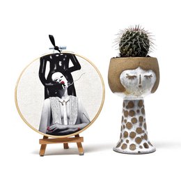 Handmade Embroidery Hoop Wall Art - Erotic Collection - Textile Wall Decoration 15cm