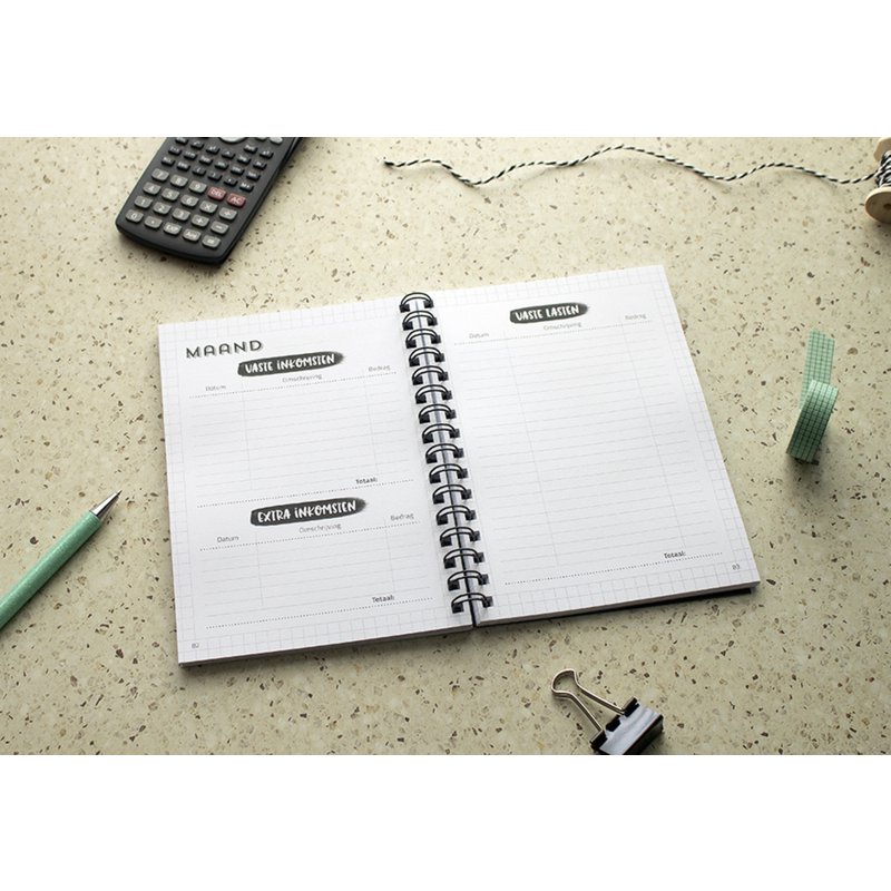 Budget Planner Cash Book A5 // Black and White Household Booklet