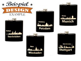 Metal hoftekolbe, sort, 200ml