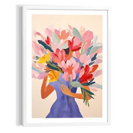 Cuadro Cuadro Niña de las flores 70x50
