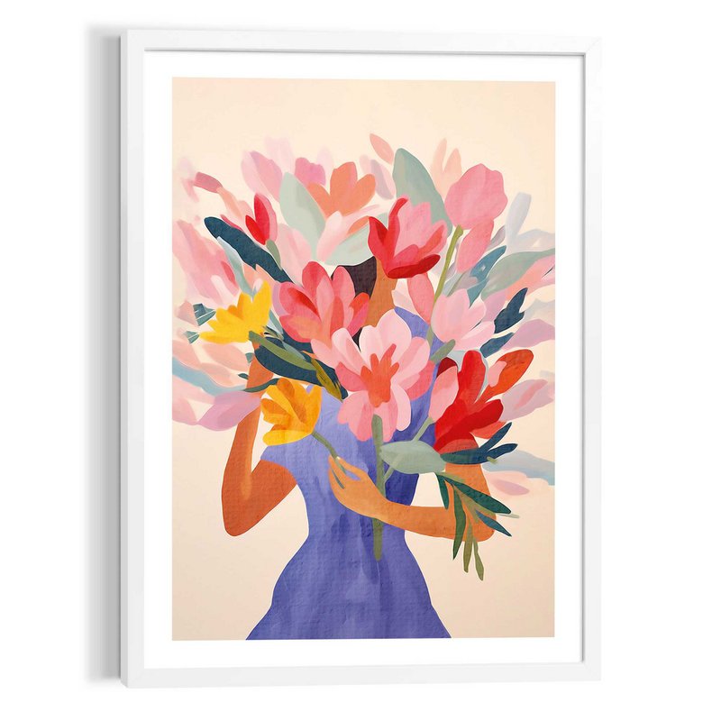 Cuadro Cuadro Niña de las flores 70x50