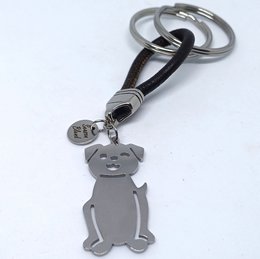 leren sleutelhanger hond of poes