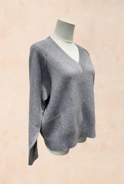 Jersey punto canalé manga larga cuello pico - Viscosa - 1336