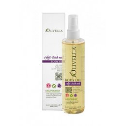 Olivella Body Oil - Anti-Stretch 250ml, a nourishing body oil formulated to help prevent and reduce the appearance of stretch marks. Contains natural ingredients like olive oil, vitamin E, and aloe vera to hydrate and soothe skin.