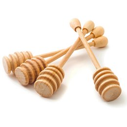Set of 4 Wooden Honey Spoons - Honey Dipper 15 cm