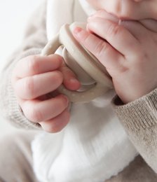Silikone babyfoder - Oyster Beige