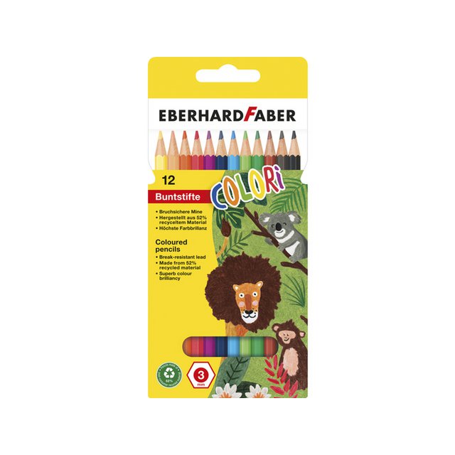 Colored pencil EFA 17.5cm cardboard case of 12 pcs. ass.kl wood-free