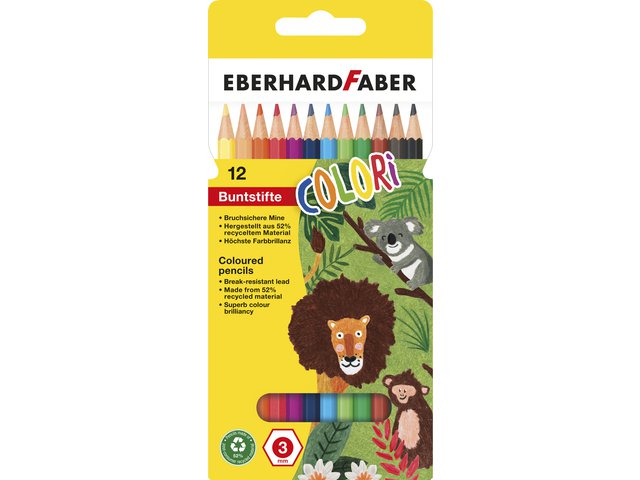 Colored pencil EFA 17.5cm cardboard case of 12 pcs. ass.kl wood-free