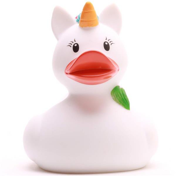 Unicorn rubber duck - white - rubber duck