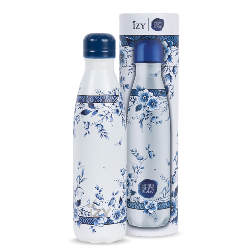 IZY Thermos Bottle Heinen Delfts Blue - Faience - 500ML To-Go Insulated Water Bottles