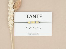 Morse code armband Tante (zilver,rosé goud,goud)