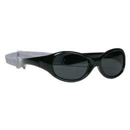 Black children's sunglasses with strap, suitable for ages 2-4 years, size M.