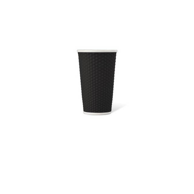 Tasse en porcelaine LAP 450ml avec silicone. grip nid d'abeille Noir