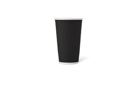 Porcelain cup LAP 450ml with silicon. grip honeycomb Black