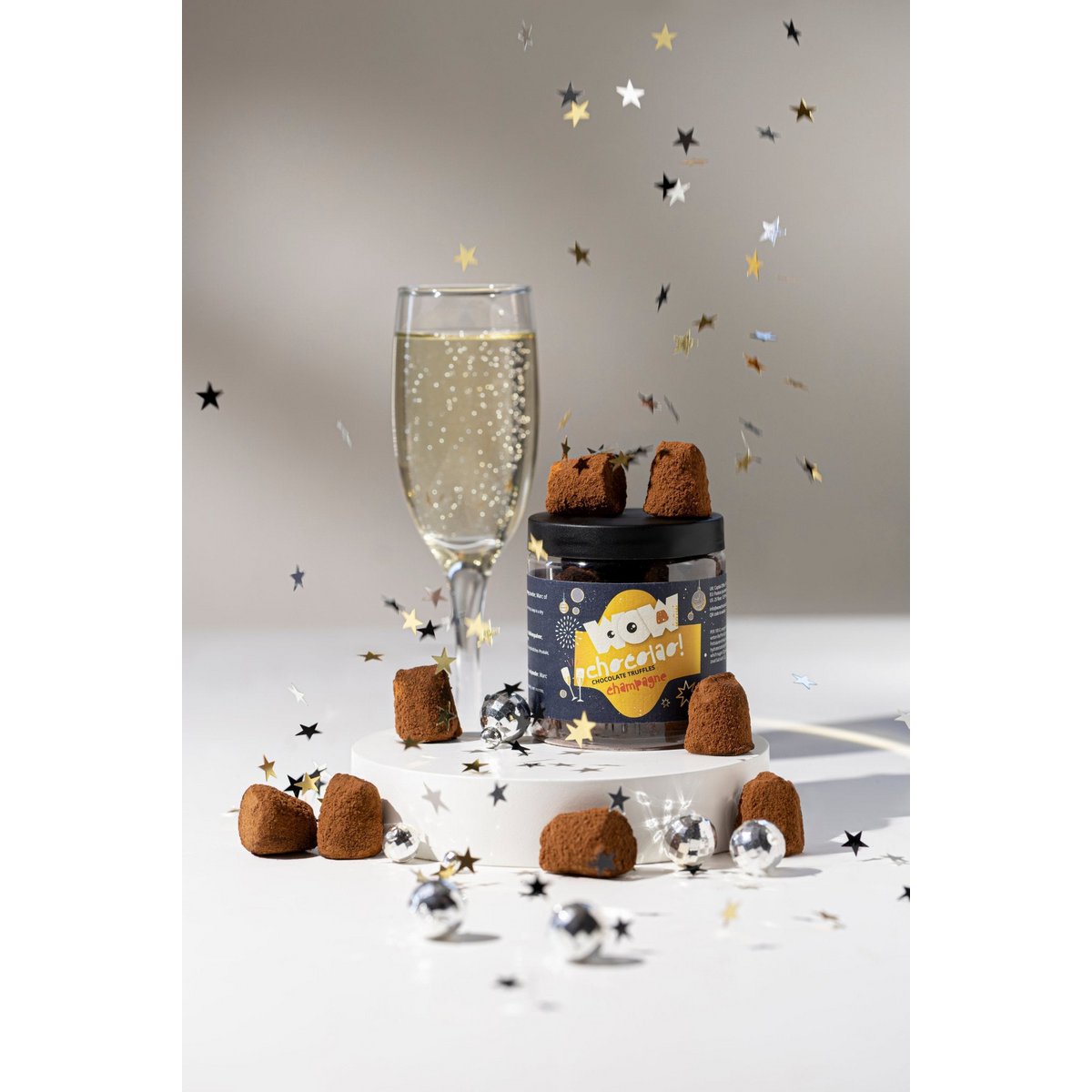 Champagner - Neujahrs-Schokoladentrüffel - Geschenkglas 130g