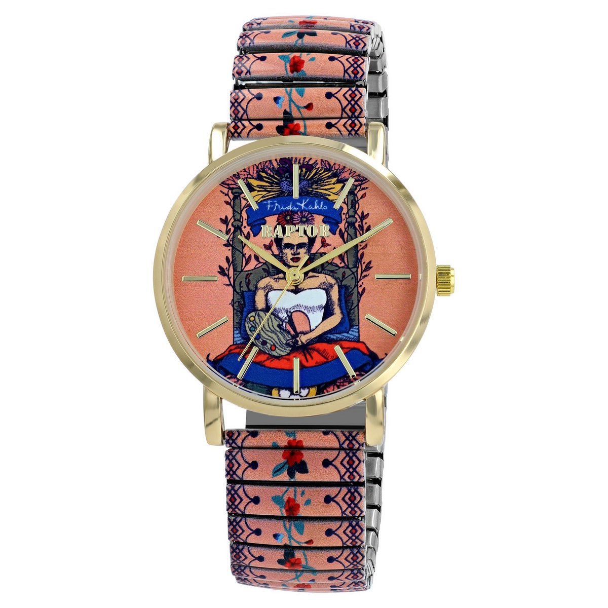 Raptor damespolshorloge "Frida Kahlo Edition" met trekkoord
