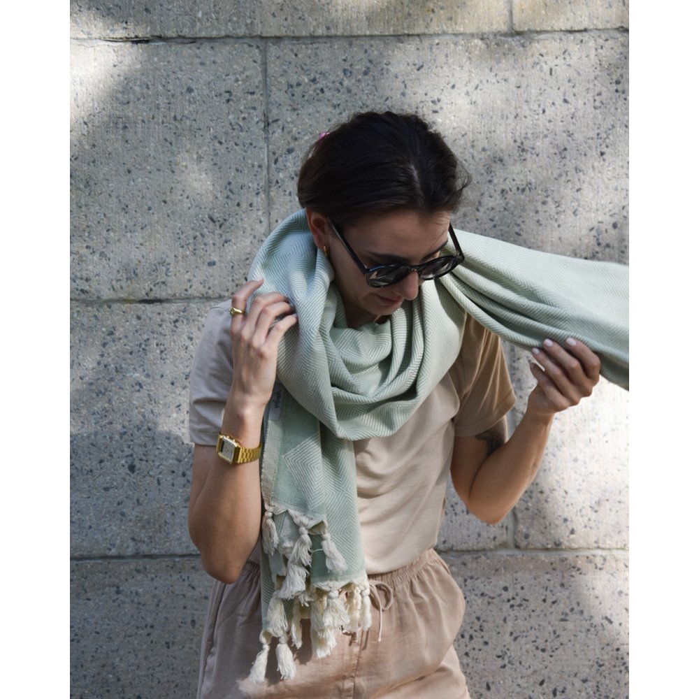 Hammam towel organic cotton Kestane pistachio