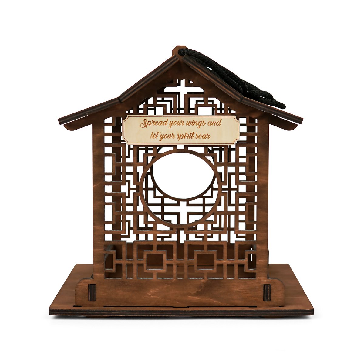 Wooden Bird Feeder for Small Birds, Functional Outdoor Decor for Gardens and Patios