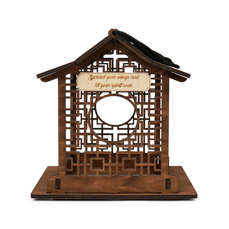 Mangeoire à oiseaux en bois pour petits oiseaux, décoration extérieure fonctionnelle pour jardins et patios