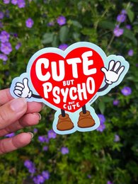 Klistermærke Sød men psyko men sød Hart