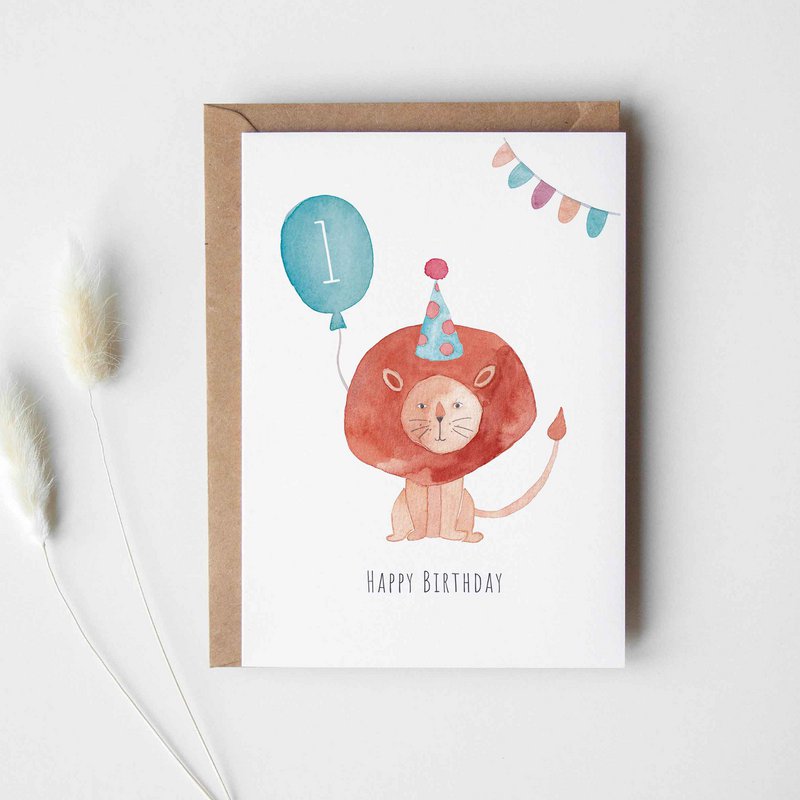 Faltkarte "Kindergeburtstag Löwe"