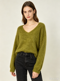 Mohair trui met V-hals REF. 7714